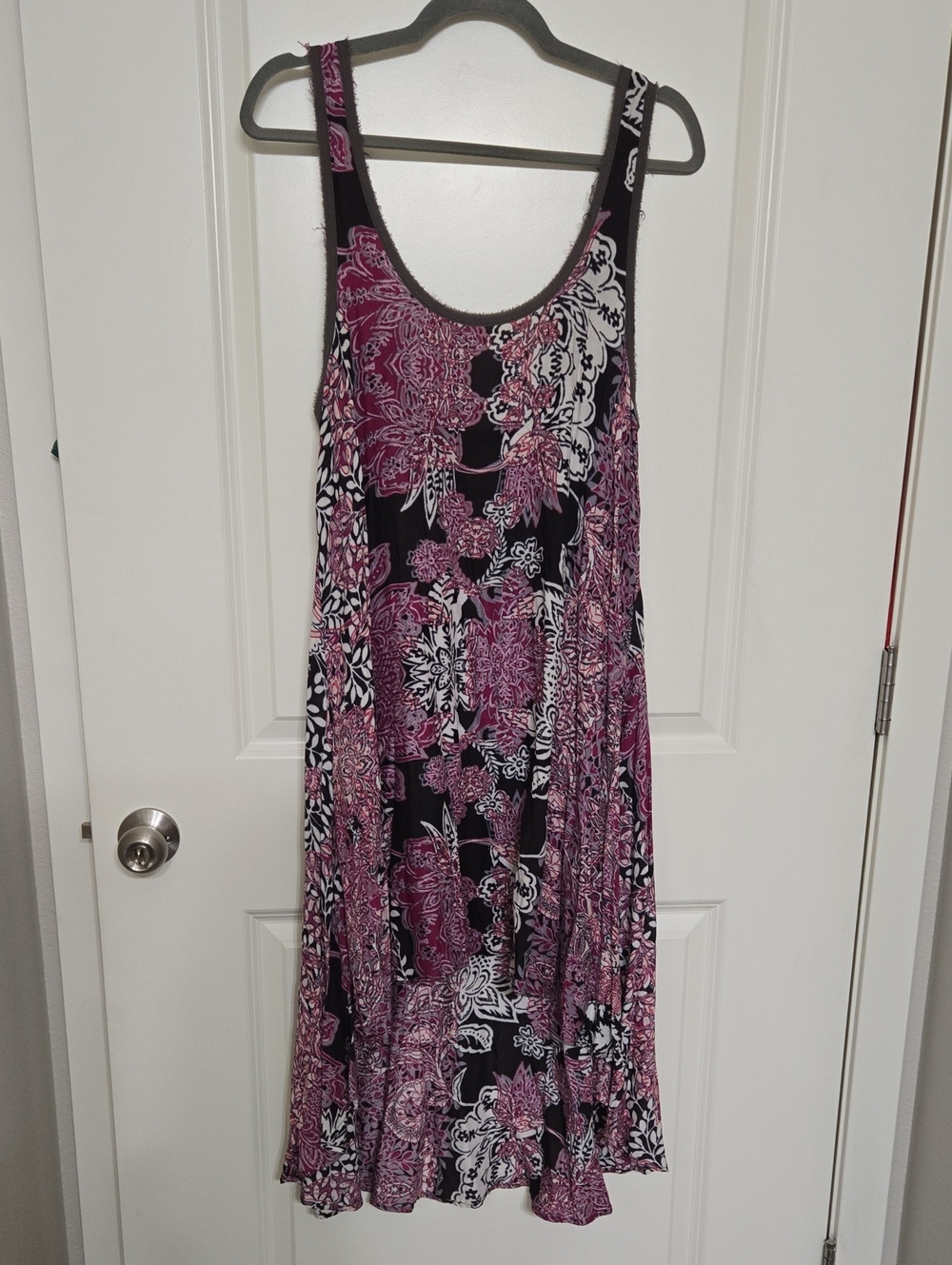 Free People Black and Pink Floral Maxi Dress